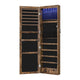 Max 47 Inch Wood Jewelry Cabinet Door Mount Mirror LED Lights Brown By Casagear Home BM277131