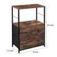 Doe 33 Inch 2 Drawer Nightstand Engineered Wood Metal Rustic Brown Black By Casagear Home BM277155