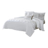 Lance 6 Piece Microfiber Queen Quilt Comforter Set, The Urban Port, White By Casagear Home