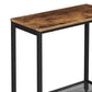 24 Inch Industrial End Table Wood Metal Frame Mesh Shelf Brown Black By Casagear Home BM277372