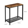 24 Inch Industrial End Table Wood Metal Frame Mesh Shelf Brown Black By Casagear Home BM277372