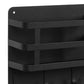 16 Inch Floating Wall Shelf Mail Organizer 5 Hooks Metal Black By Casagear Home BM277374