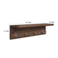 16 Inch Wall Mount Coat Rack 4 Double Hooks Wood Metal Rustic Brown By Casagear Home BM277376