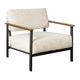 Accent Chair | Upholstered | Oak Arms | Beige, Black