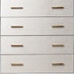 Emily 37 Inch Wood Tall Dresser Chest 4 Drawers Gold Handles White By Casagear Home BM278988