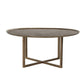 Rexi 40 Inch Aluminum Coffee Table, Round Tray Top, Bronze By Casagear Home
