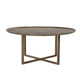 Rexi 40 Inch Aluminum Coffee Table, Round Tray Top, Bronze By Casagear Home