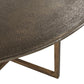 Rexi 40 Inch Aluminum Coffee Table Round Tray Top Bronze By Casagear Home BM278996