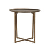 Rexi 24 Inch Aluminum Side End Table Round Tray Top Bronze By Casagear Home BM278999