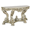 Esen 67 Inch Crescent Sofa Table Sideboard Console, Carvings, Antique Gold By Casagear Home