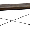 Linda 47 Inch Wood Console Sideboard Desk Metal Legs Oak Brown Black By Casagear Home BM279007
