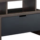 Elle 47 Inch TV Media Entertainment Console 3 Compartments Drawer Walnut By Casagear Home BM279027