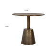 Ley 24 Inch Aluminum Side End Table Round Top Pedestal Base Bronze By Casagear Home BM279029