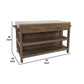 55 Inch Reclaimed Pine Wood Kitchen Island 2 Drawers Towel Racks Brown By Casagear Home BM279033