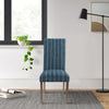 Dining Chair | Parson Style | Striped Fabric | Set of 2 | Blue, Brown