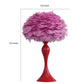 Lily 24 Inch Metal Glam Feather Table Lamp Candlestick 40W Pink Red By Casagear Home BM279099