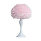 Lily Table Lamp | 24" | Feather Shade | Candlestick | Pink, White