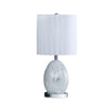 Glass Table Lamp | 20" | Egg Shape | LED | Silver