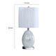 20 Inch Glass Table Lamp 9W LED 3 Way Switch Egg Shape Silver By Casagear Home BM279101