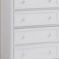 Mio 46 Inch 4 Drawer Tall Dresser Chest Solid Wood Glossy White By Casagear Home BM279146