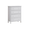 Mio 46 Inch 4 Drawer Tall Dresser Chest, Solid Wood, Glossy White By Casagear Home