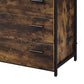 Nat 48 Inch Rustic Wood Chest 5 Drawers Brown and Black By Casagear Home BM279153