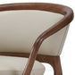 Cid 30 Inch Modern Accent Chair Vegan Faux Leather Cushioned Beige Brown By Casagear Home BM279181