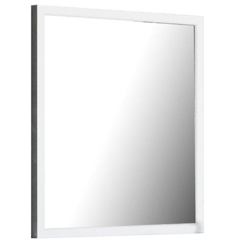Noe Wall Mirror | 40" | Portrait | Matte Wood Frame | White