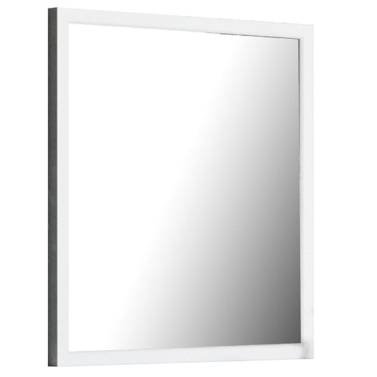 Noe Wall Mirror | 40" | Portrait | Matte Wood Frame | White