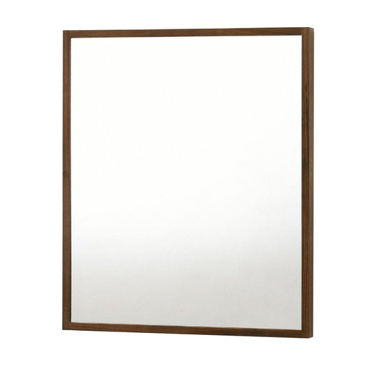 Noe Wall Mirror | 40" | Sleek Wood Frame | Walnut Veneer