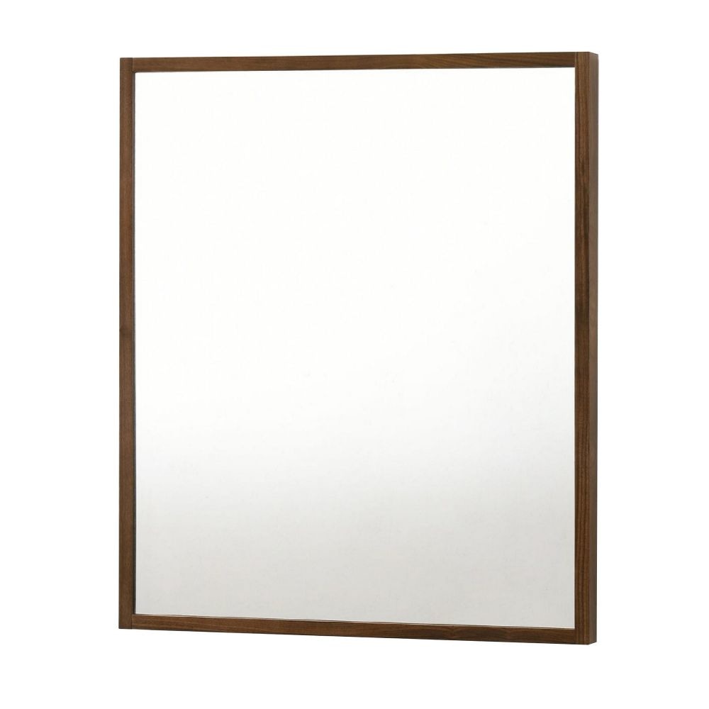Noe Wall Mirror | 40" | Sleek Wood Frame | Walnut Veneer