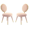 Cid Accent Chair | 21" | Round Back | Pink Velvet | Set of 2