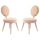 Cid Accent Chair | 21" | Round Back | Pink Velvet | Set of 2