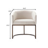 Cid 24 Inch Modern Dinning Chair Stain Resistant Velvet and Brass Beige By Casagear Home BM279400