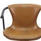 Cid 23 Inch Modern Swivel Dining Chair Vegan Faux Leather Black Camel By Casagear Home BM279435