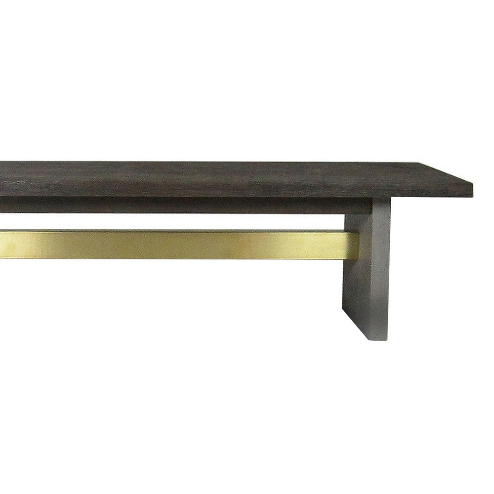 Cid Coe 71 Inch Modern Dining Bench Wood Seat Concrete Base Gray By Casagear Home BM279472