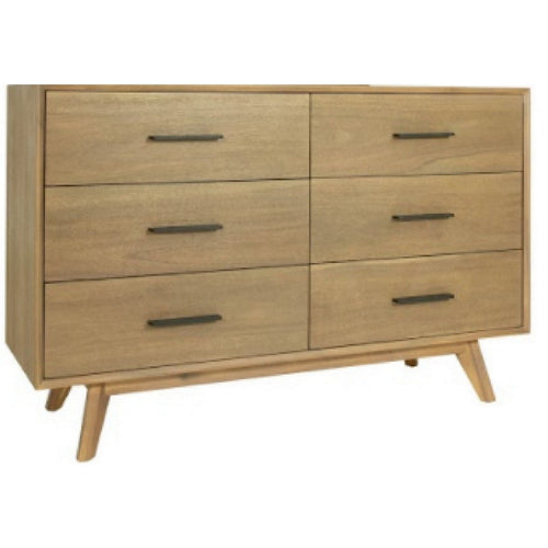 Cid Allie Dresser | 53" | 6 Drawers | Acacia Wood | Walnut