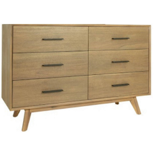 Cid Allie Dresser | 53" | 6 Drawers | Acacia Wood | Walnut