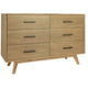 Cid Allie Dresser | 53" | 6 Drawers | Acacia Wood | Walnut
