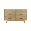 Cid Allie 53 Inch Modern Dresser 6 Drawers Solid Acacia Walnut Brown By Casagear Home BM279487