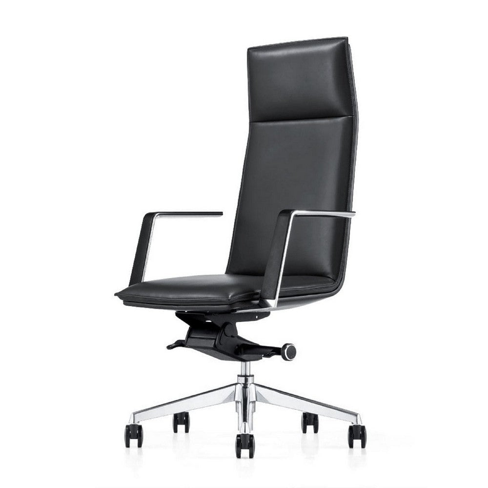 Cid 27 Inch Modern Swivel Office Chair, Tall Back, Reclining, Dark Gray By Casagear Home
