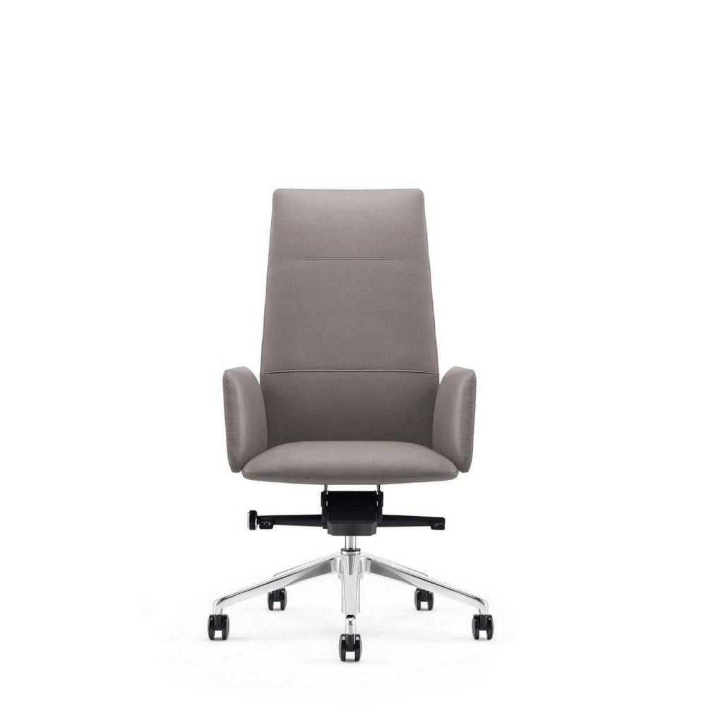 Cid 24 Inch Modern Office Chair Knee Tilt Sleek Tall Back Gray By Casagear Home BM279513