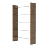 Cid Bookcase | 80" | 5 Glass Shelves | Walnut Wood Panels