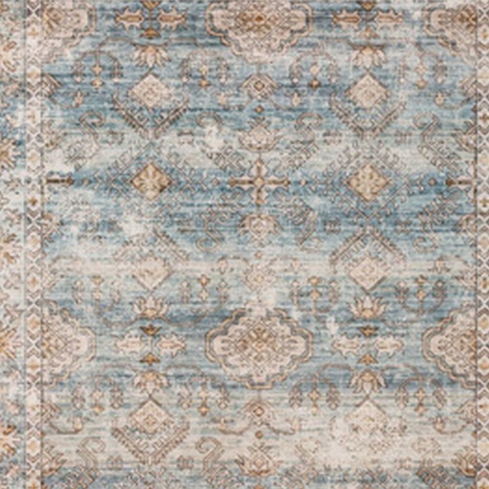 Mia 10 x 8 Large Soft Fabric Floor Area Rug Washable Vintage Two Tone Border Design By Casagear Home BM279705