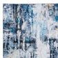 Rue 7 x 5 Medium Soft Fabric Floor Area Rug Washable Abstract Blue and White Design By Casagear Home BM279710