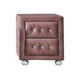 Rex Nightstand | 17" | Upholstered | 2 Drawers | Pink