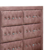 Rex 40 Inch Modern Upholstered Dresser 6 Drawers Crystal Handles Pink By Casagear Home BM279728