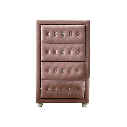 Rex Dresser Chest | 38" | Upholstered | 4 Drawers | Pink