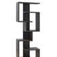 Andy 72 Inch Wood Bookcase Geometric 7 Multi Layered Shelves Gray By Casagear Home BM279735