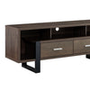Zale 60 Inch Wood TV Media Entertainment Console Sled Base Brown By Casagear Home BM279738